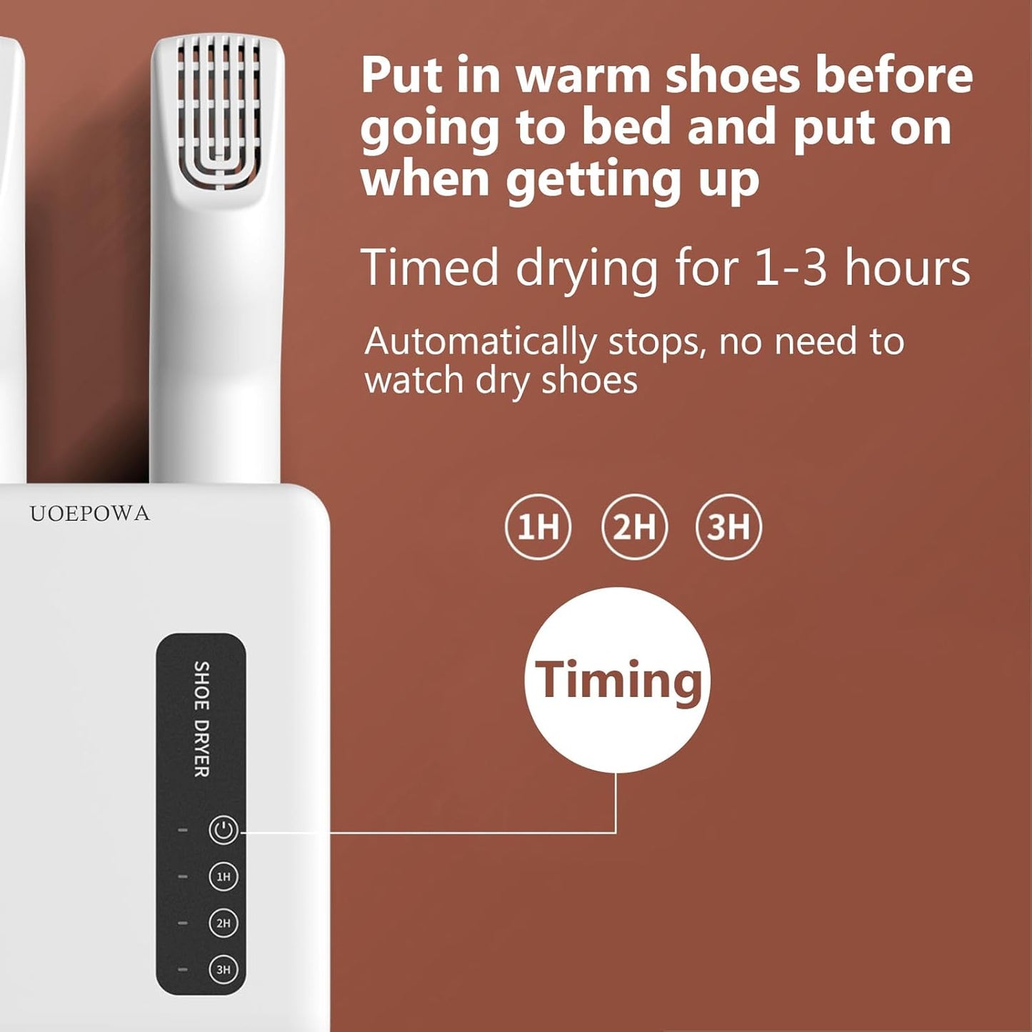 Electric Shoe Dryer Constant Temperature Quiet Fast-Dry Boot Cleaner White NEW