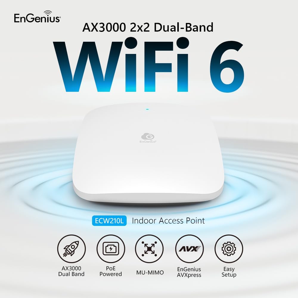 EnGenius Wireless Access Point Wi-Fi 6 Cloud Managed Indoor PoE Mesh AP DEMO