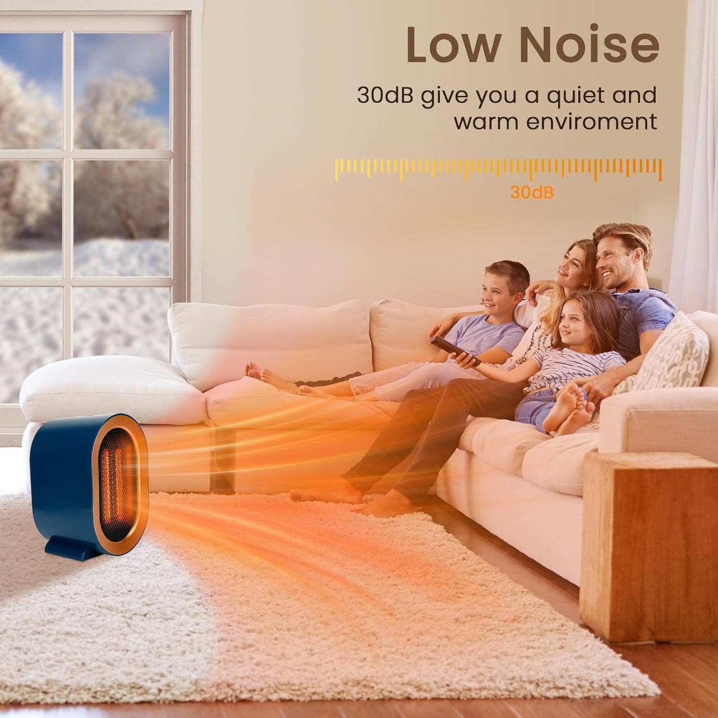 1200W Portable Heating Space Heater with Overheat and Tip-Over Protection NEW