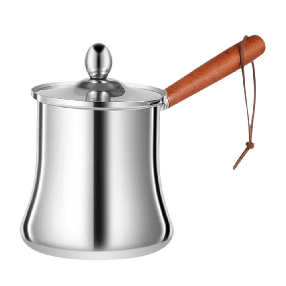 Stainless Steel Turkish Coffee Maker with Milk Warmer, 550ml Silver NEW