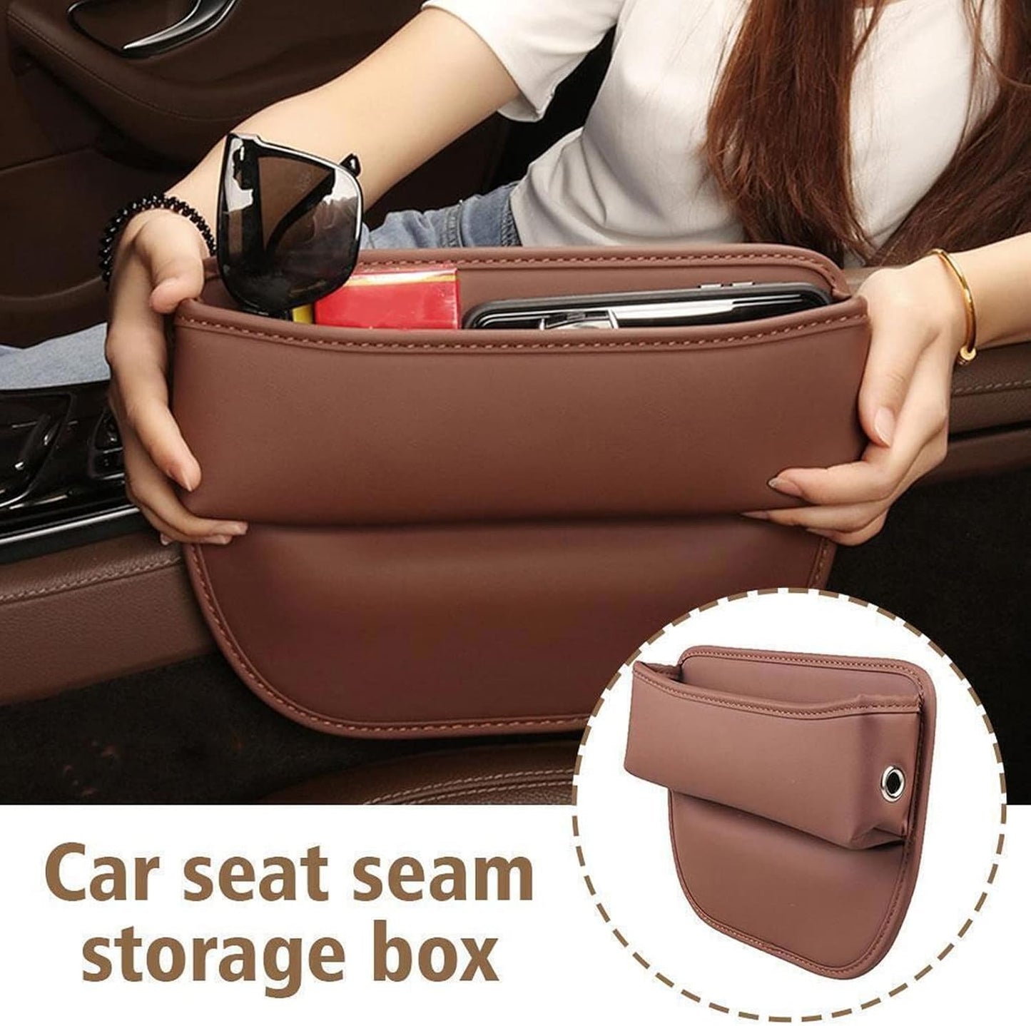 Black Car Seat Gap Filler Organizer Storage Tray - Universal Fit for All NEW