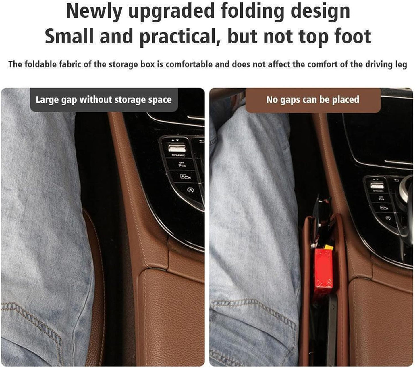 Black Car Seat Gap Filler Organizer Storage Tray - Universal Fit for All NEW