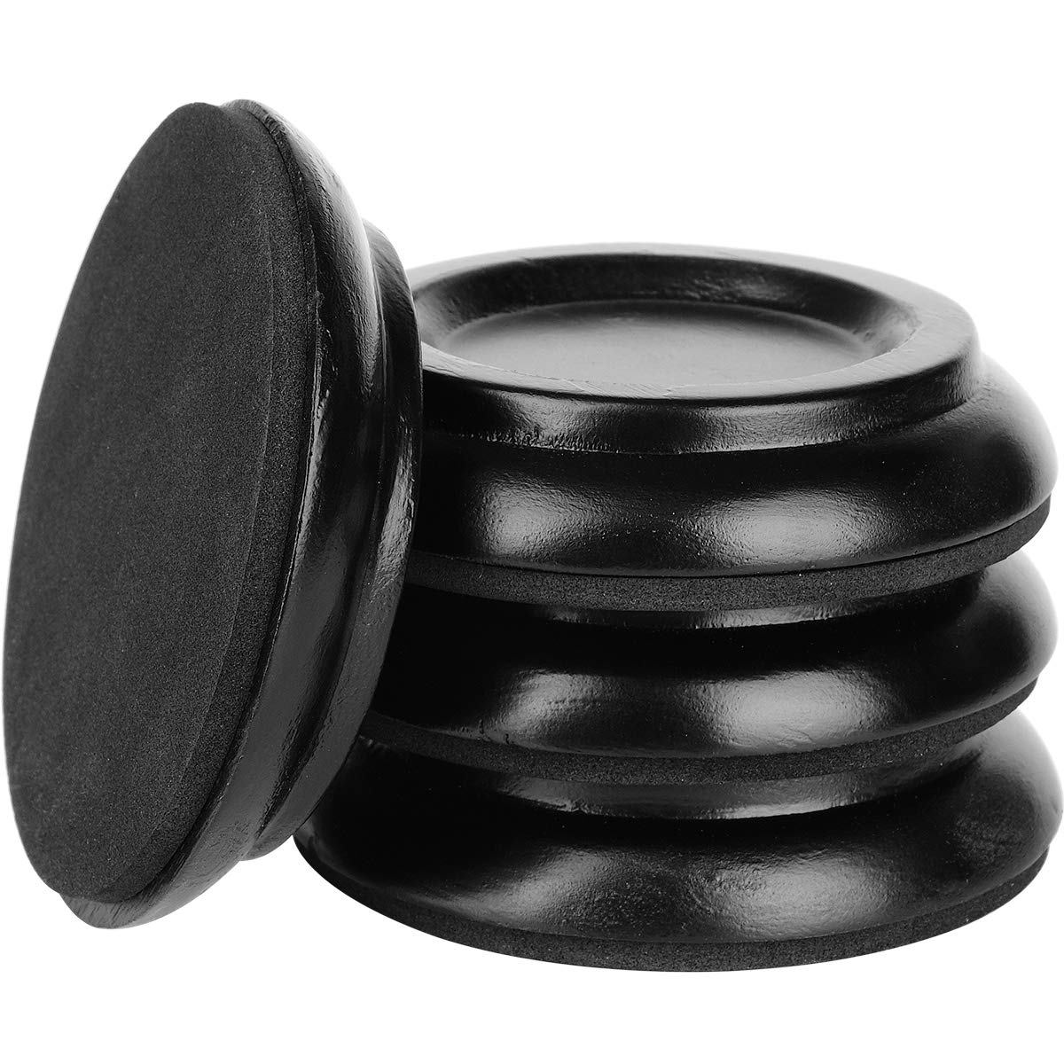 Yuesheng Piano Caster Cups Wooden Floor Protectors, Black 4-Pack, NEW