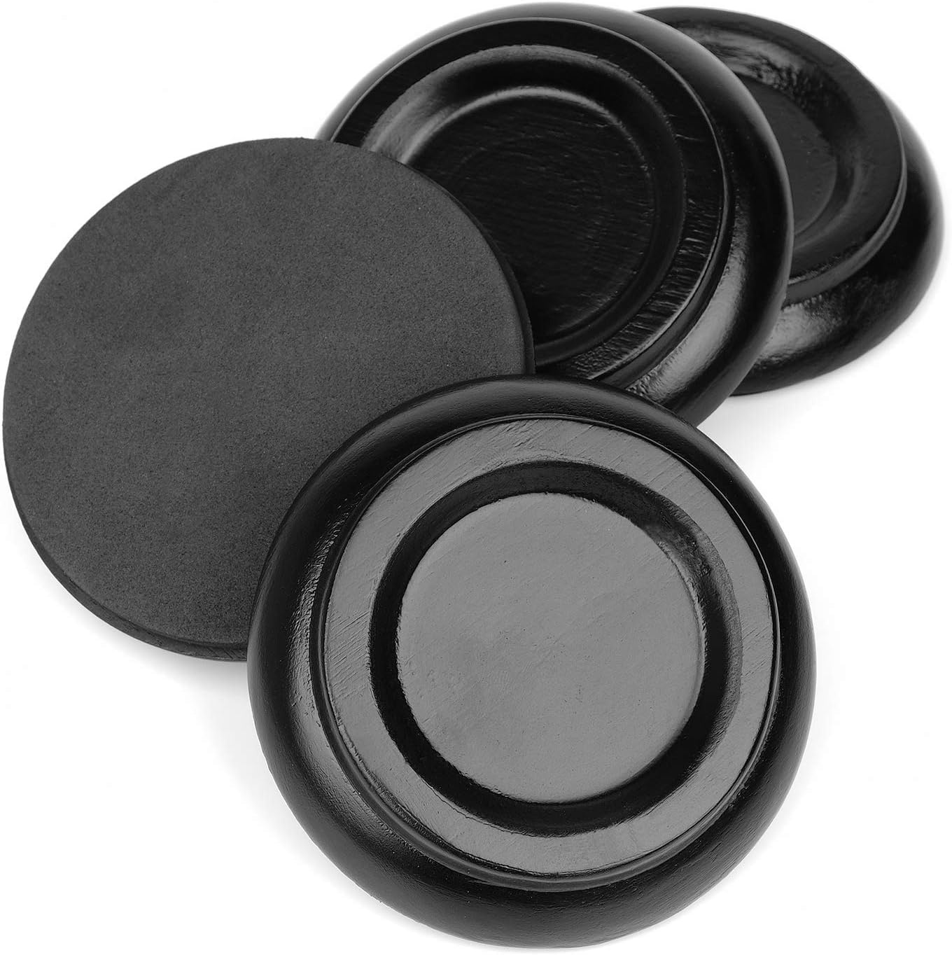Yuesheng Piano Caster Cups Wooden Floor Protectors, Black 4-Pack, NEW