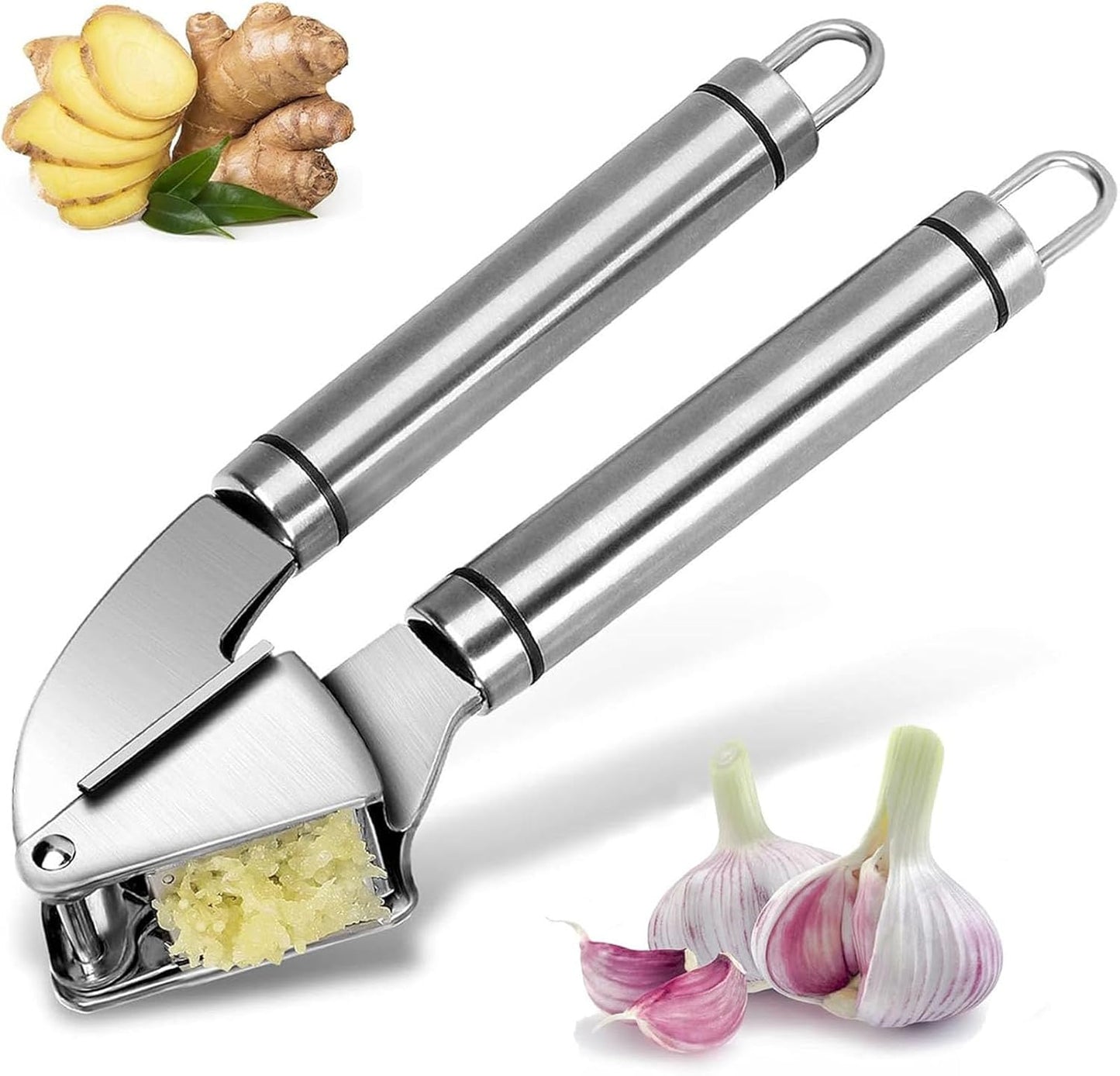 Durable Stainless Steel Garlic Press - Easy Clean, Rust-Proof, Dishwasher NEW
