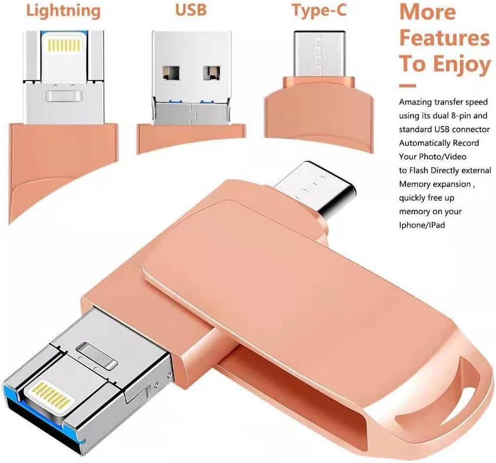 2TB Portable Dual USB Flash Drive Memory Stick Storage Device in Black Size NEW