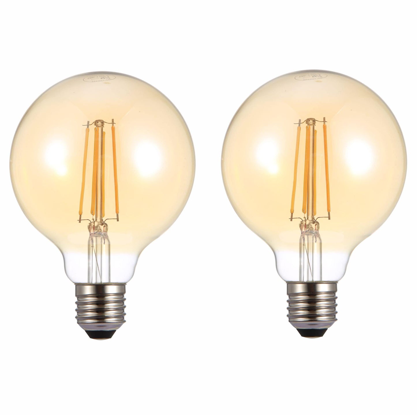 2 Pack G95 Vintage Style LED Bulb E27 Screw Warm White Energy Efficient NEW