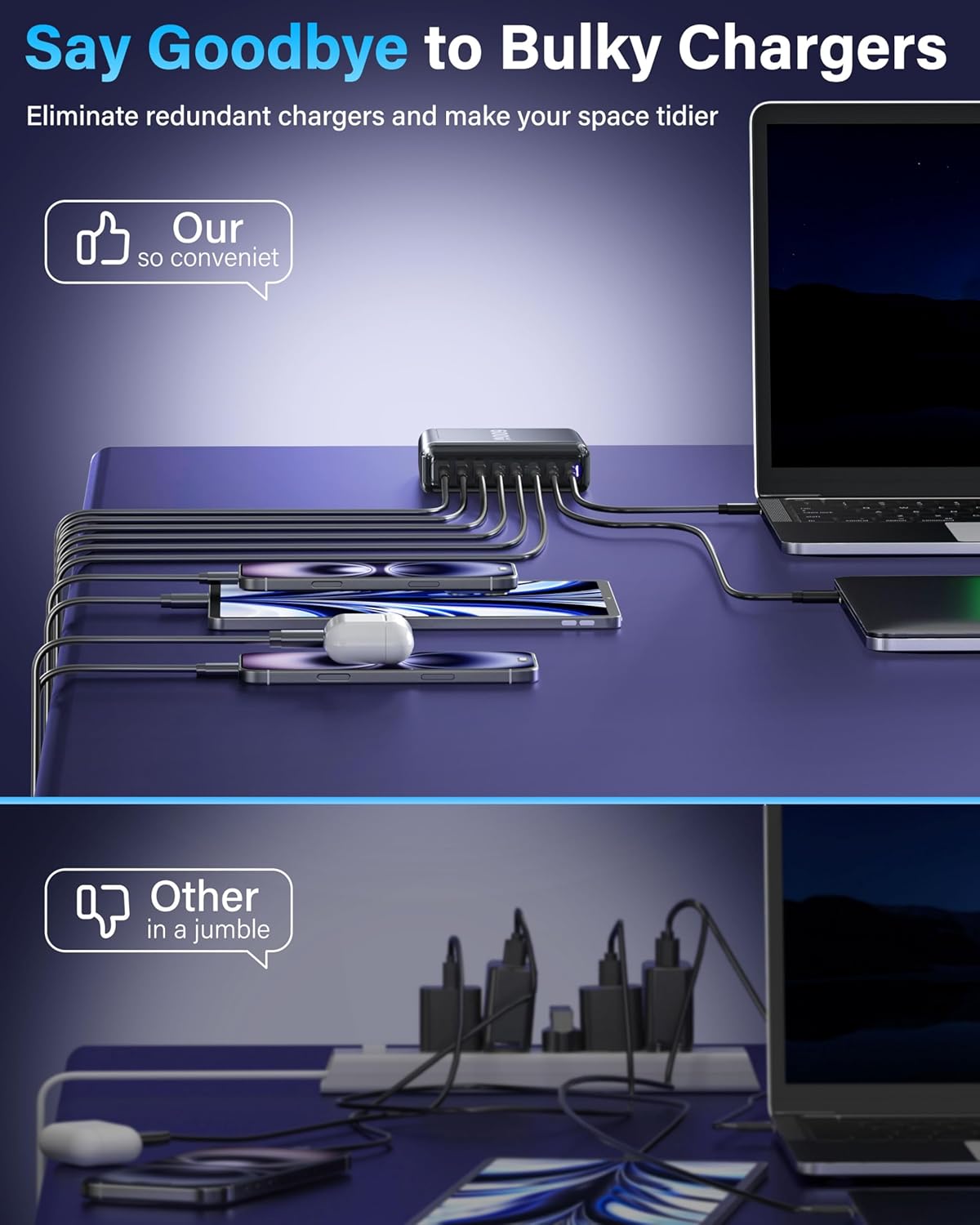 140W USB-C Charging Station with 8 Ports - Powerful GaN Laptop Charger in DEMO