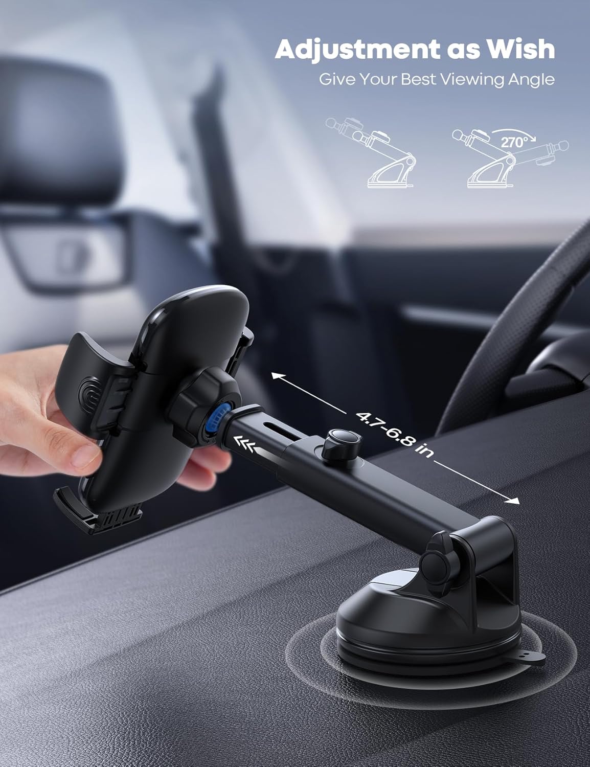 Lamicall Strongest Automobile Accessories Military-Grade Suction Cup Car DEMO
