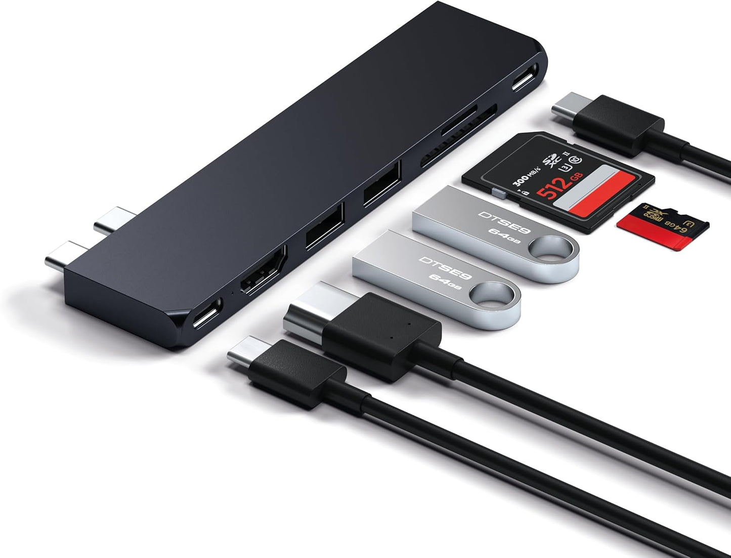 Satechi 7-in-1 USB Hubs USB-C Hub Multiport Adapter with HDMI, USB-A, SD DEMO