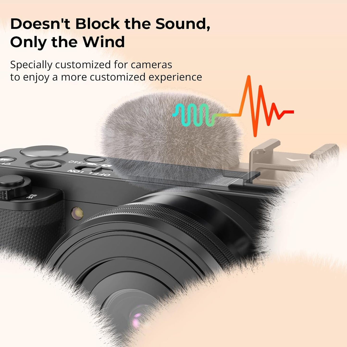 SMALLRIG Cold Shoe Adapter with Windshield for Sony Cameras - Black Flash NEW