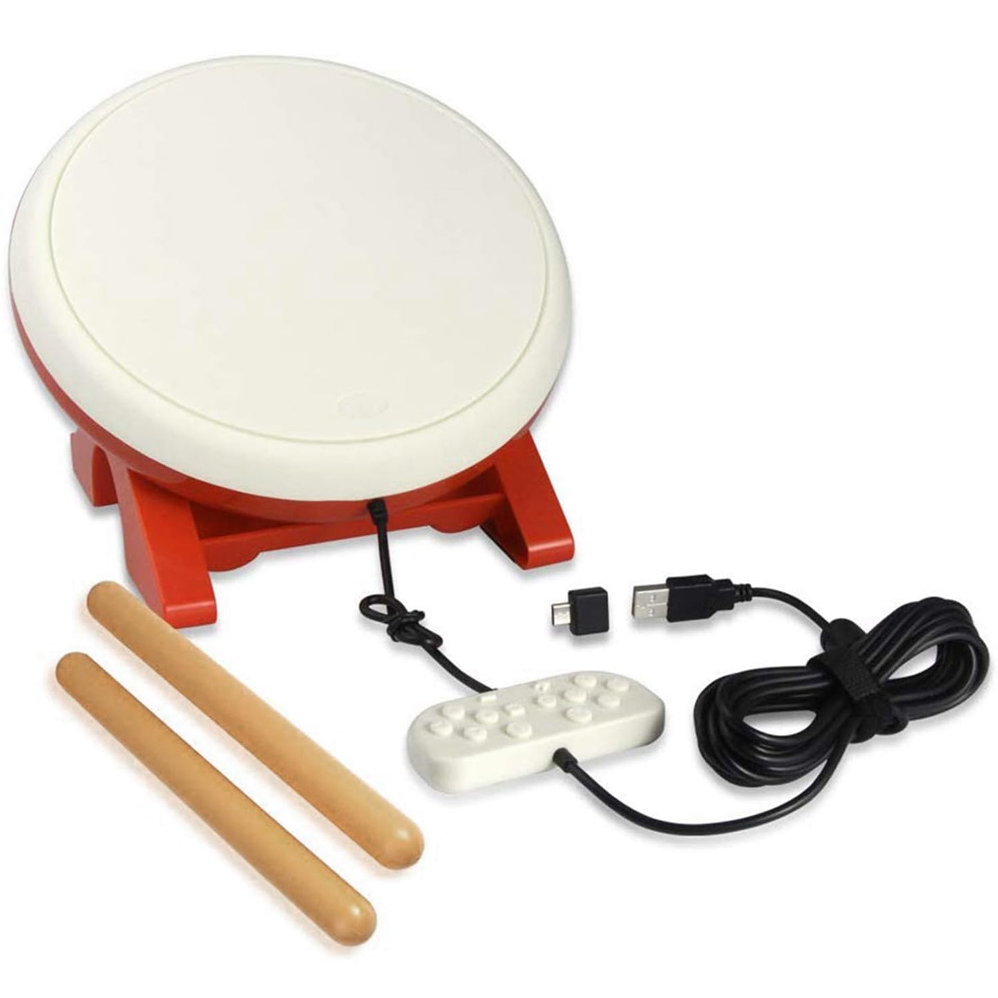Taiko Drum Red Controllers with Sticks for Nintendo DEMO - Authentic DEMO