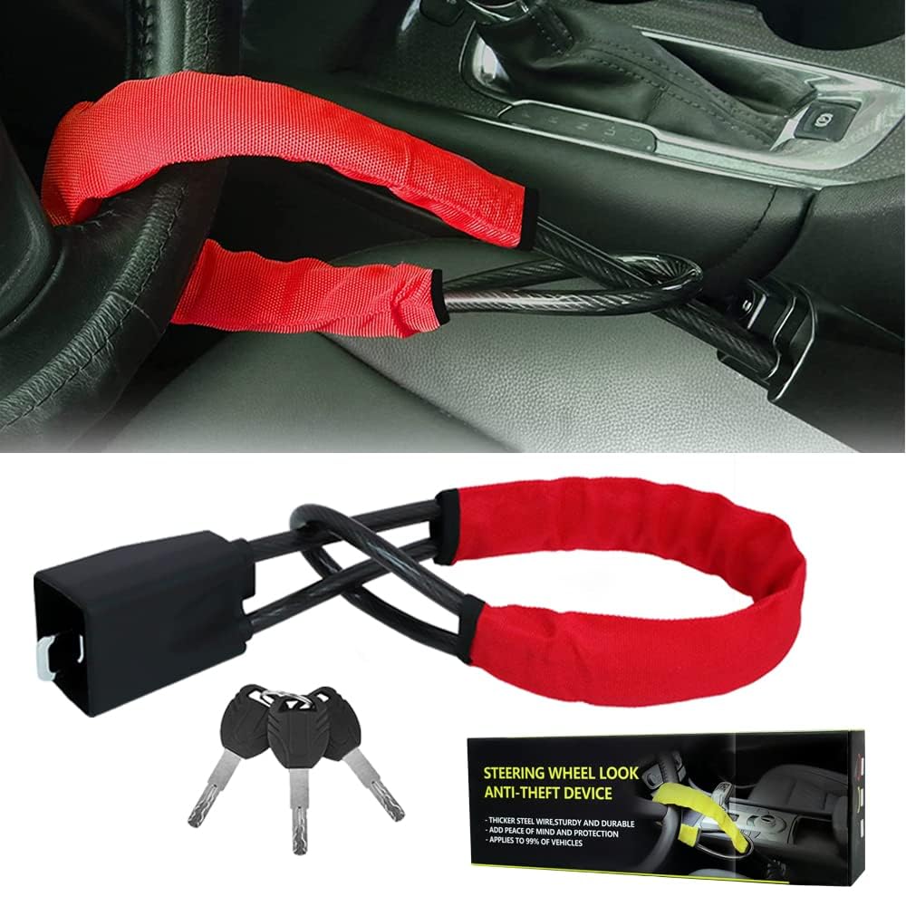 Secure Your Locking Devices Ride: Alloy Steel Steering Wheel Lock NEW