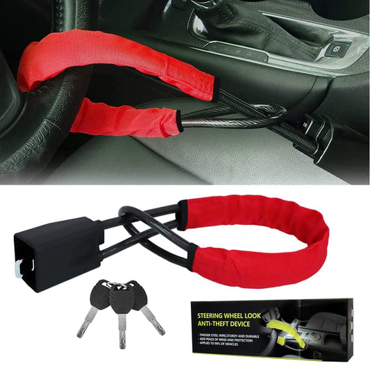 Secure Your Locking Devices Ride: Alloy Steel Steering Wheel Lock NEW