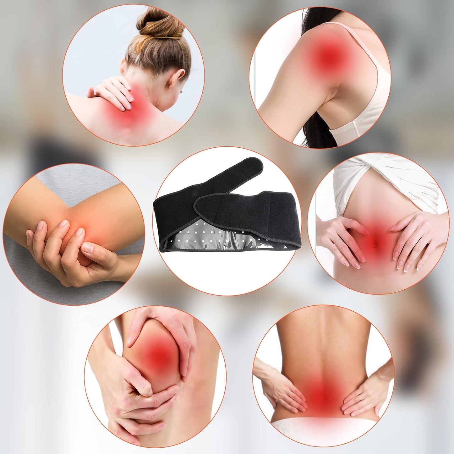 660nm Red & 850nm Near-Infrared Therapy Wrap Belt for Pain Relief Black NEW