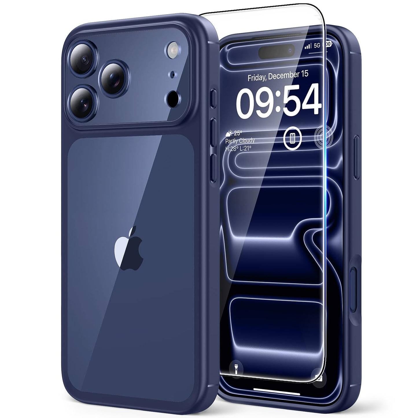 TAURI Basic Phone Cases for iPhone 17 Pro with Screen Protector Deep Blue NEW