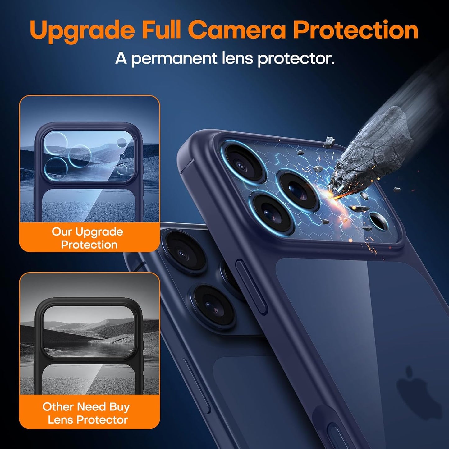 TAURI Basic Phone Cases for iPhone 17 Pro with Screen Protector Deep Blue NEW