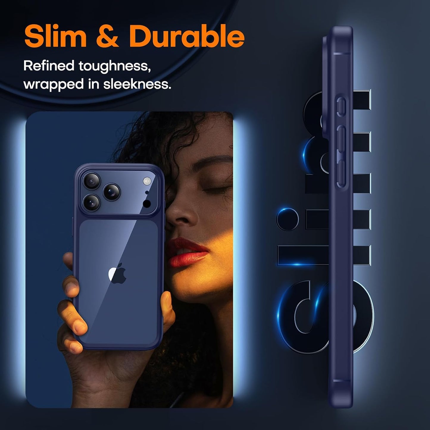 TAURI Basic Phone Cases for iPhone 17 Pro with Screen Protector Deep Blue NEW