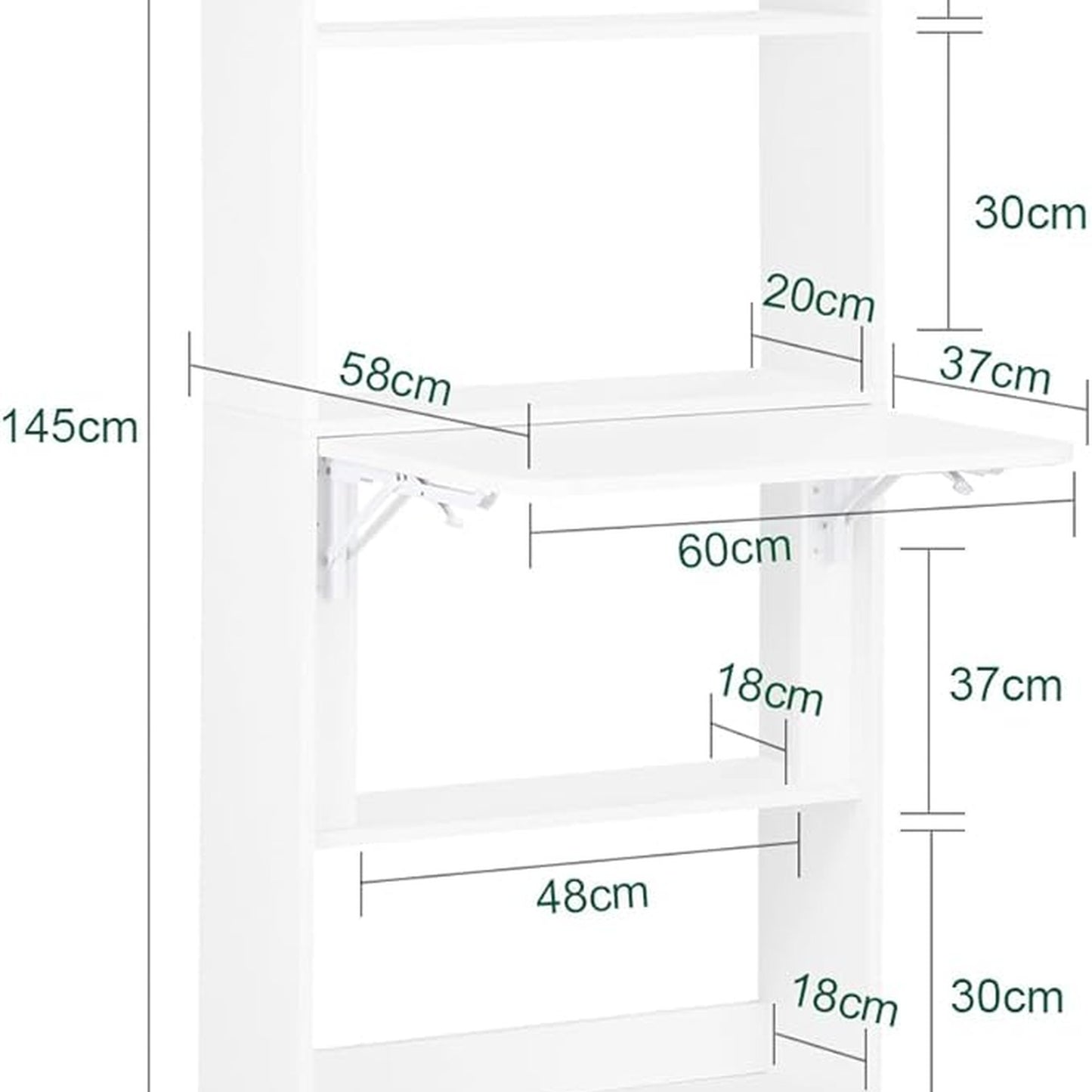 SoBuy Foldable Desks Computer Desk Workstation with Storage Shelves White NEW