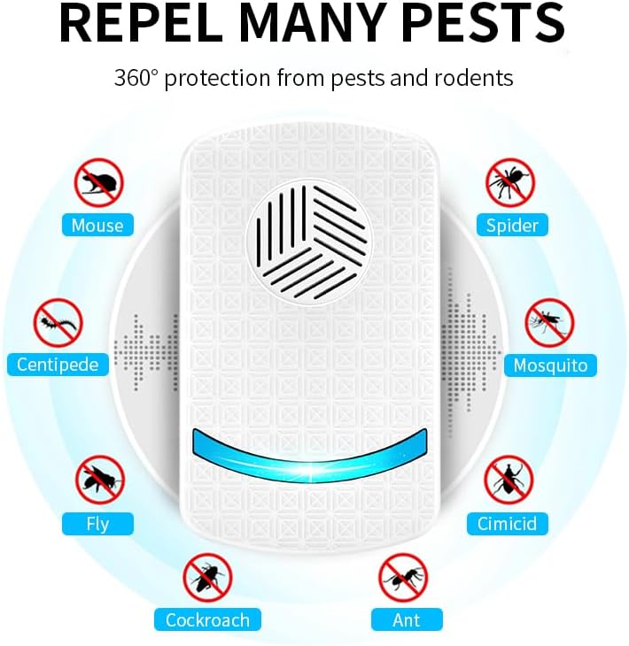 Ultrasonic Pest Repeller Plug-in Electronic Control for Home White Size 6 DEMO