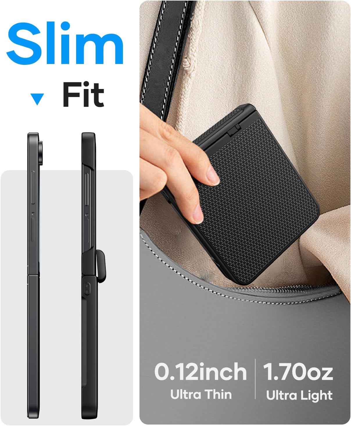 Sleek Protective Phone Case for Samsung Galaxy Z Flip 7 in Black - Durable NEW