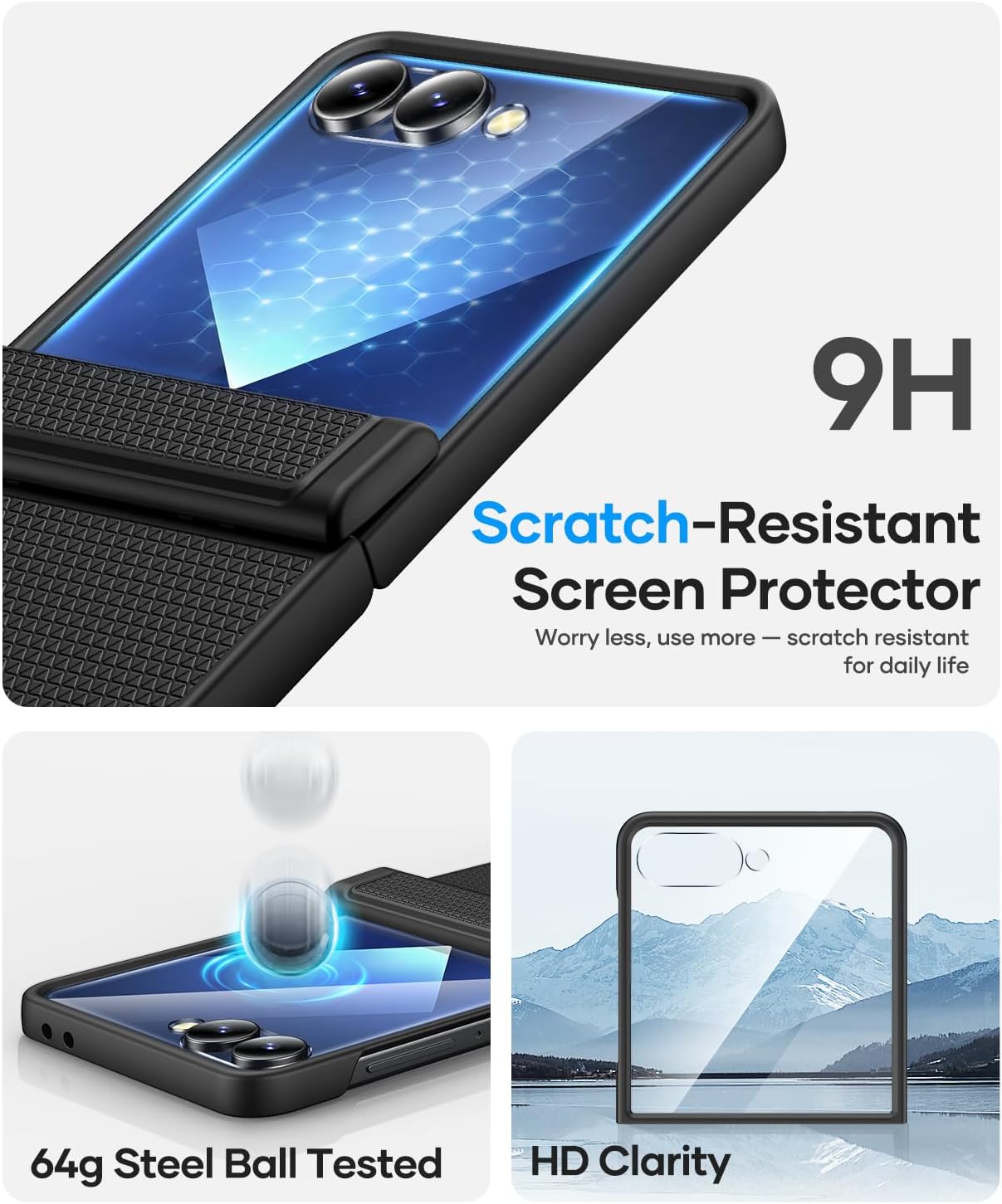 Sleek Protective Phone Case for Samsung Galaxy Z Flip 7 in Black - Durable NEW