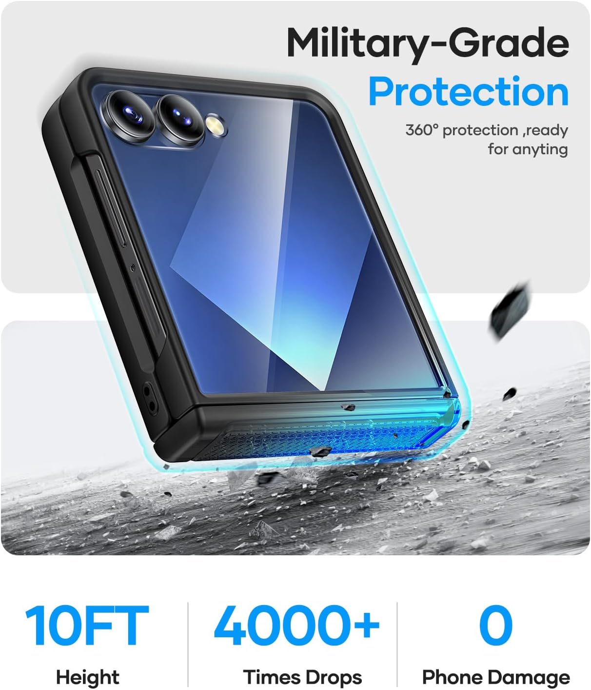 Sleek Protective Phone Case for Samsung Galaxy Z Flip 7 in Black - Durable NEW