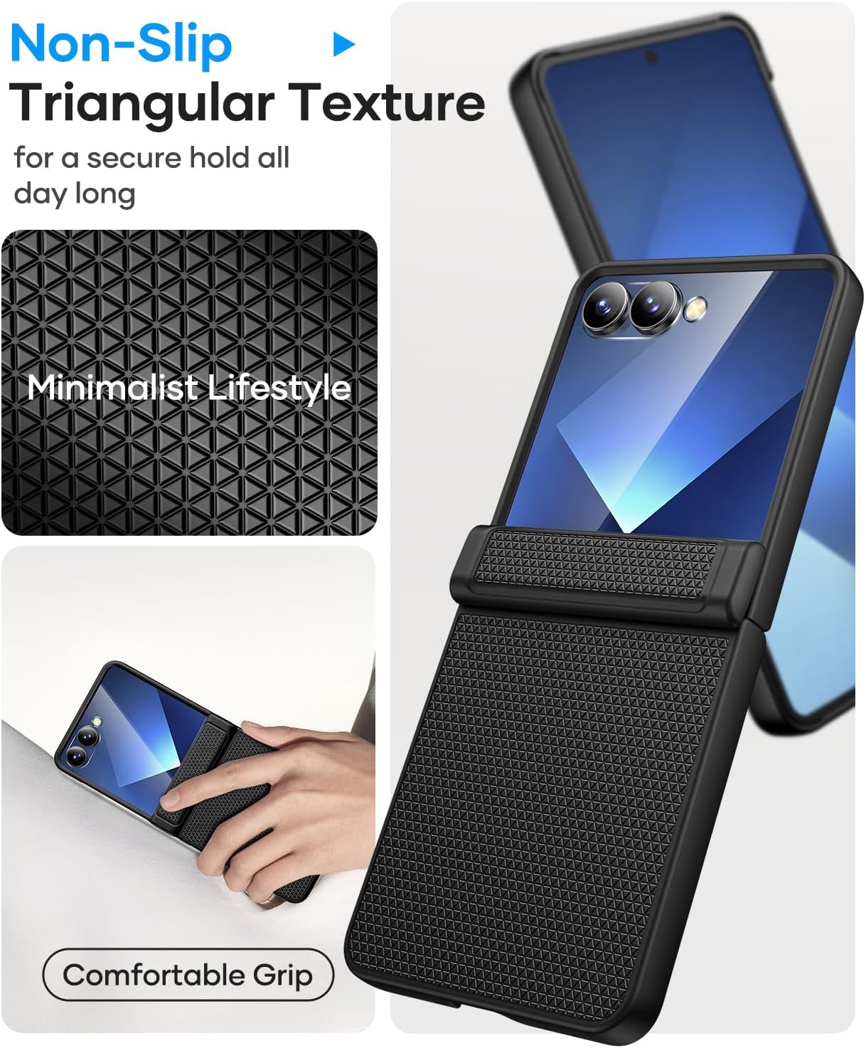 Sleek Protective Phone Case for Samsung Galaxy Z Flip 7 in Black - Durable NEW