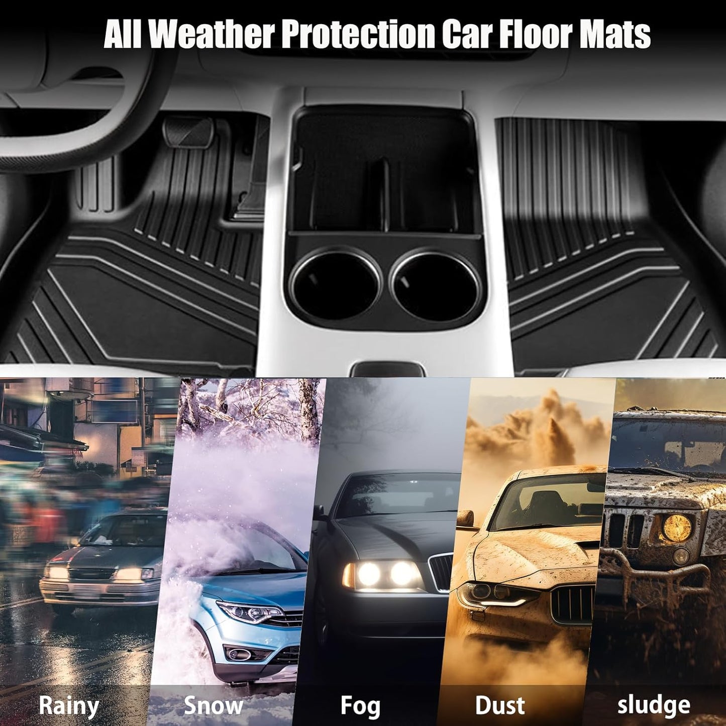 All-Weather 3D TPE Floor Mats for Toyota Hilux 2016-2024 Pickup Truck Size NEW