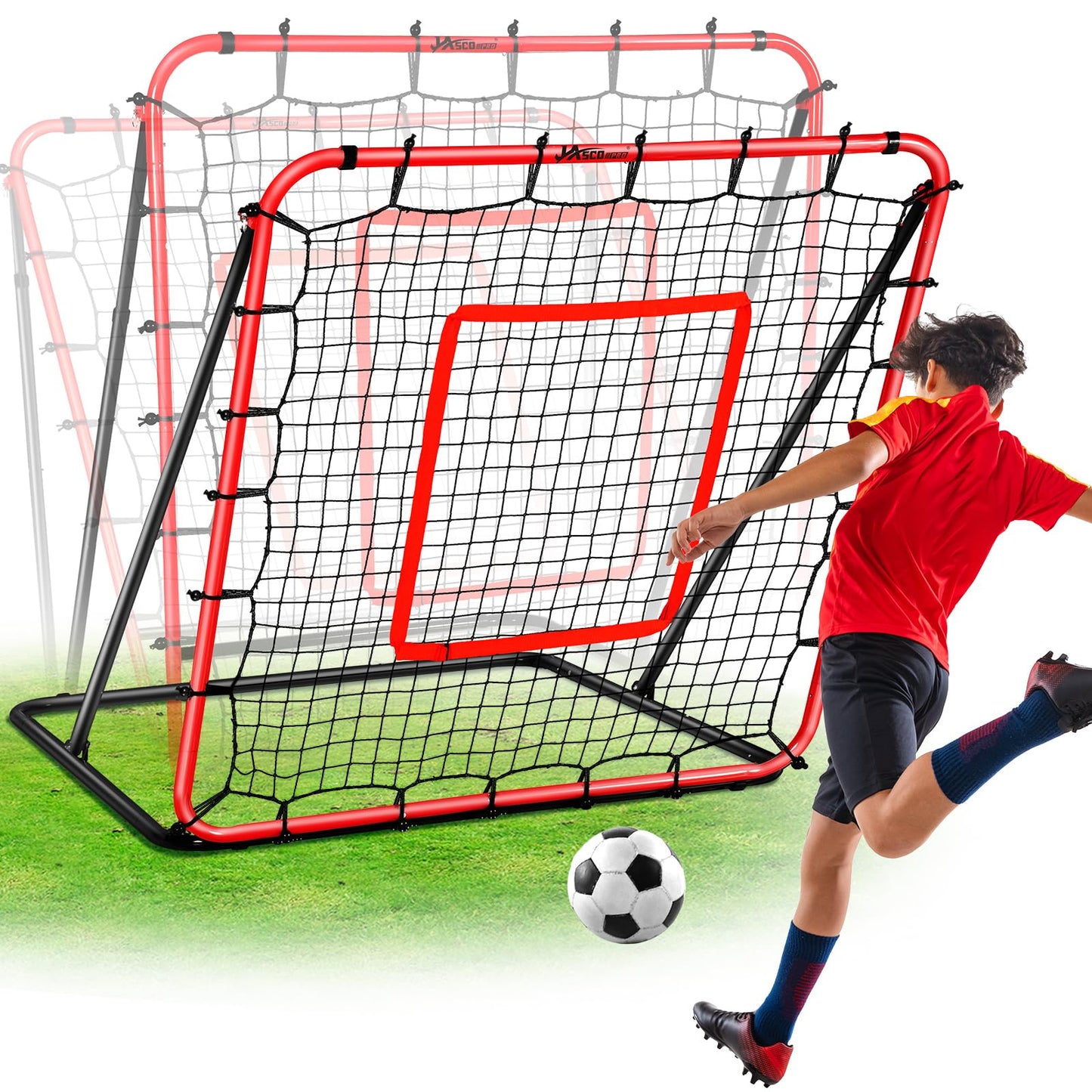 Angle Adjustable Football Rebounder Net Soccer Training Accessory Black & NEW