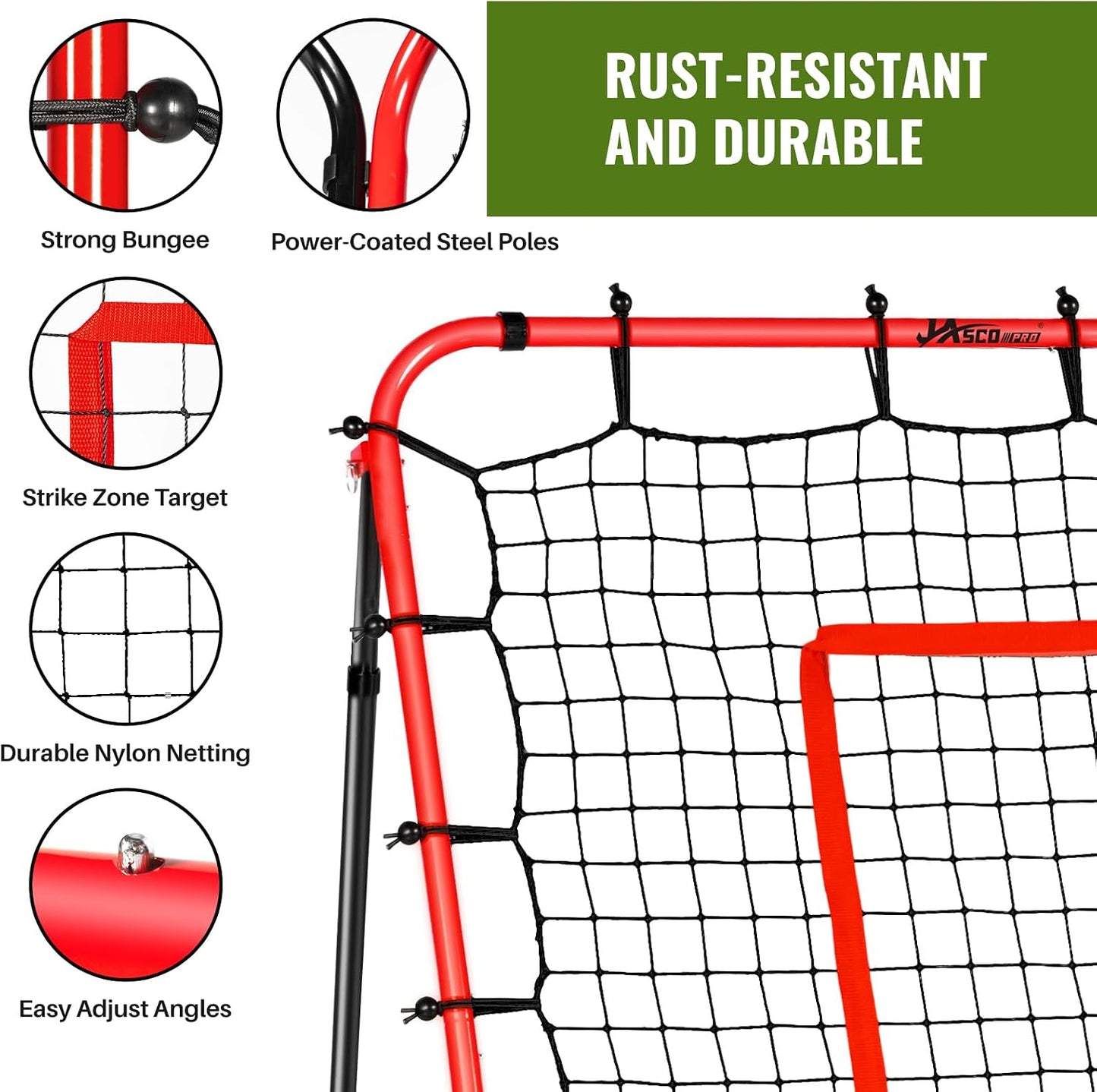 Angle Adjustable Football Rebounder Net Soccer Training Accessory Black & NEW