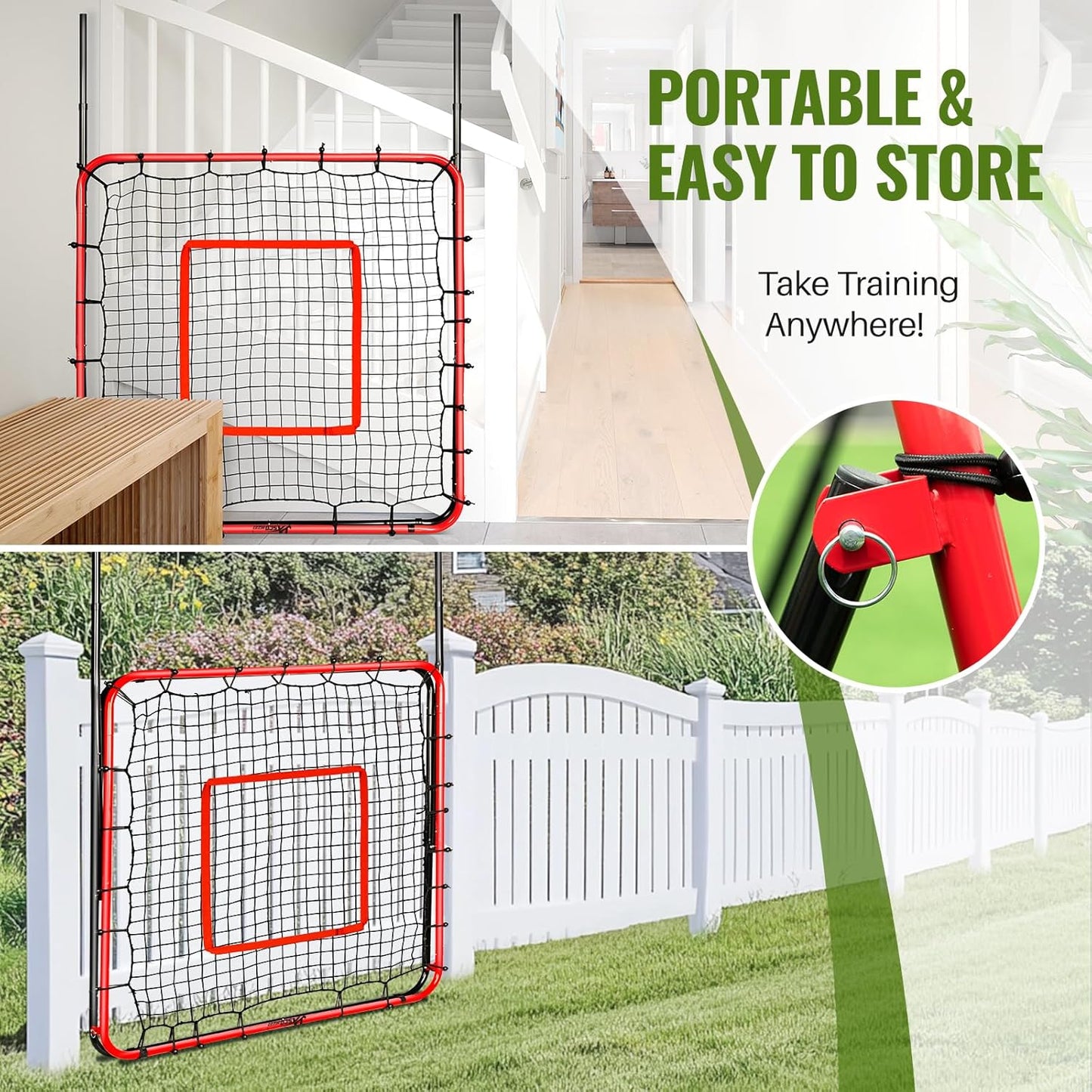 Angle Adjustable Football Rebounder Net Soccer Training Accessory Black & NEW