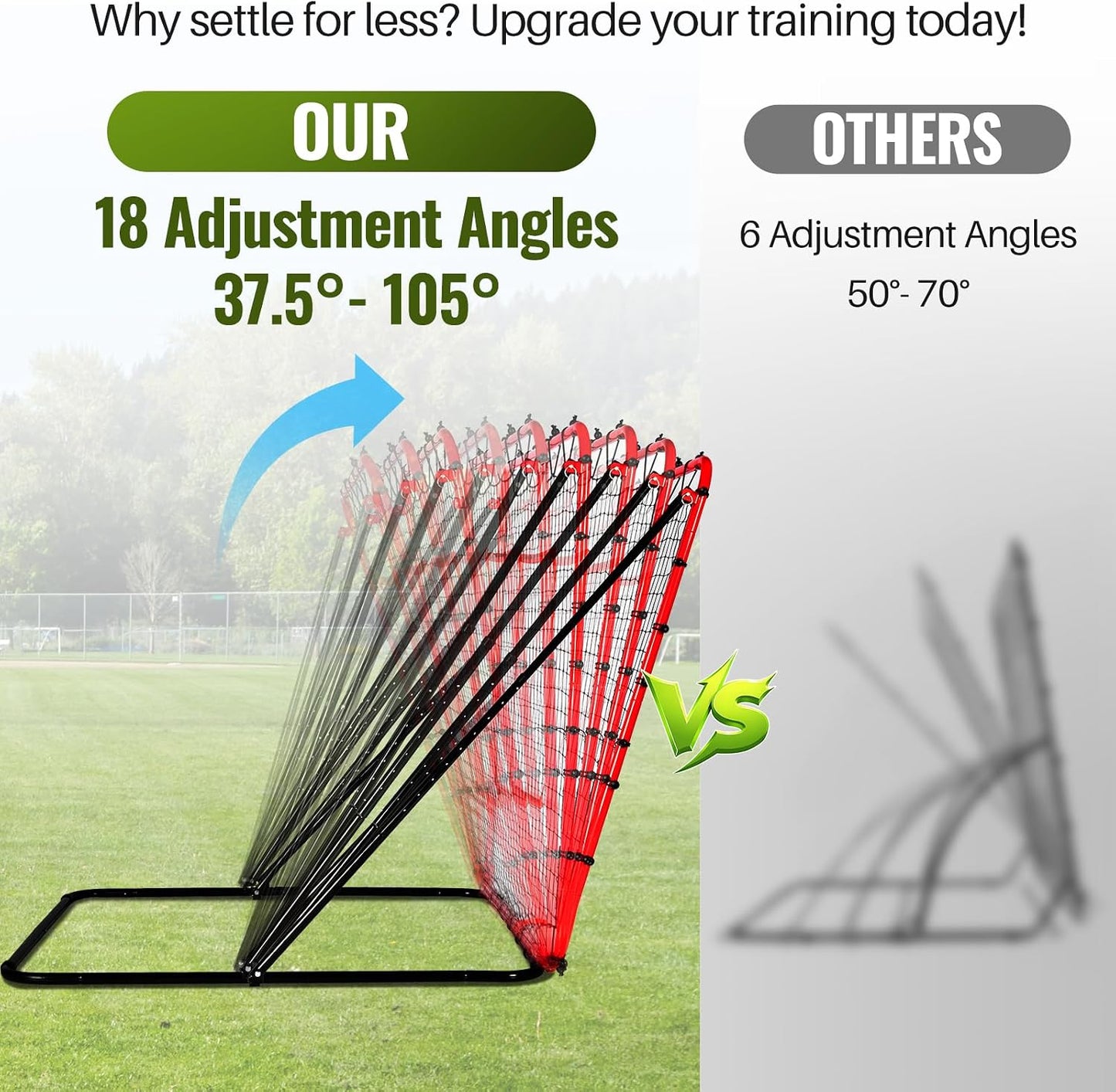 Angle Adjustable Football Rebounder Net Soccer Training Accessory Black & NEW