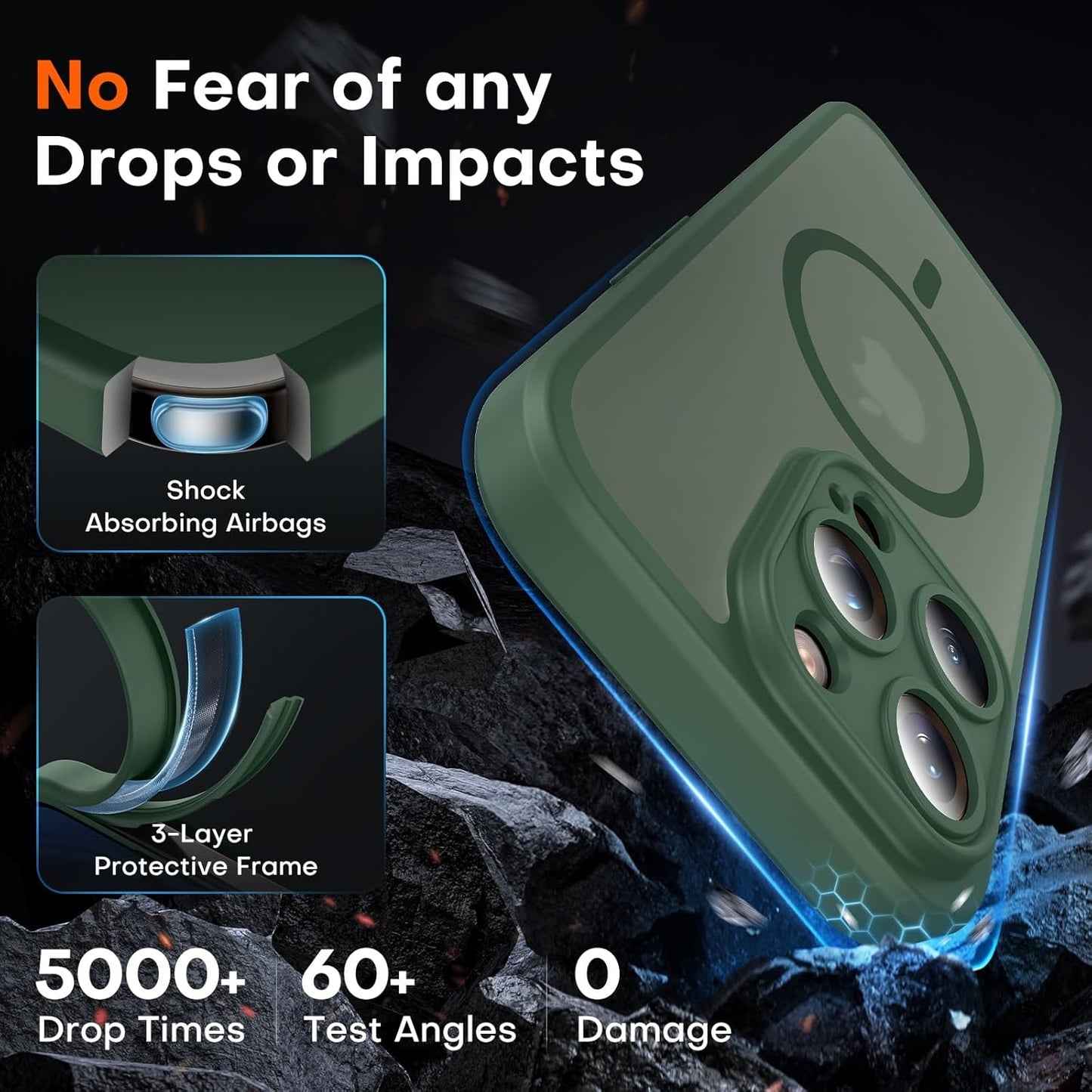 TOCOL Alpine Green iPhone 15 Pro Max Magsafe Protective Phone Case Size NEW