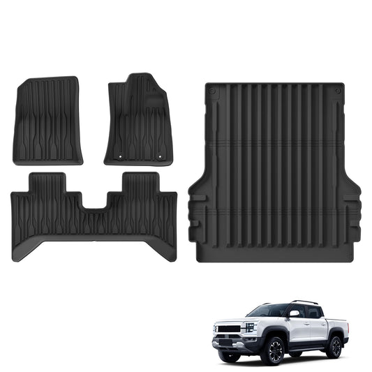 Durable Truck Bed Mat for BYD Shark 6 2024-2026, TPE Foot Mats, Black Size DEMO