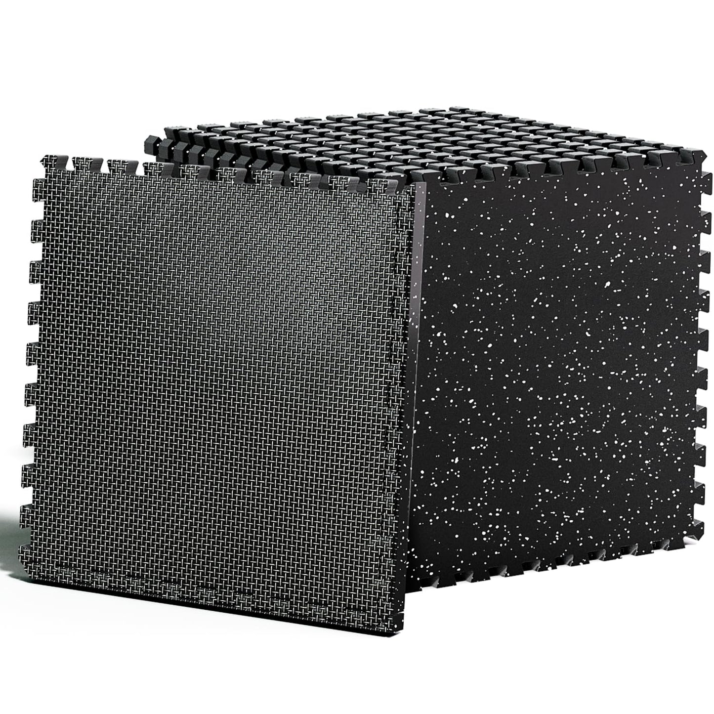 Thick Rubber Exercise Mats for Home Workout - Black Set of 15 Pads Size Set NEW