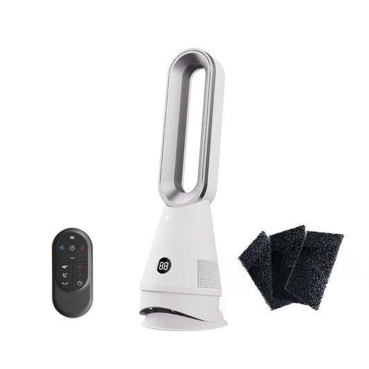 22" Oscillating Bladeless White Tower Fan for Cooling Large Rooms DEMO