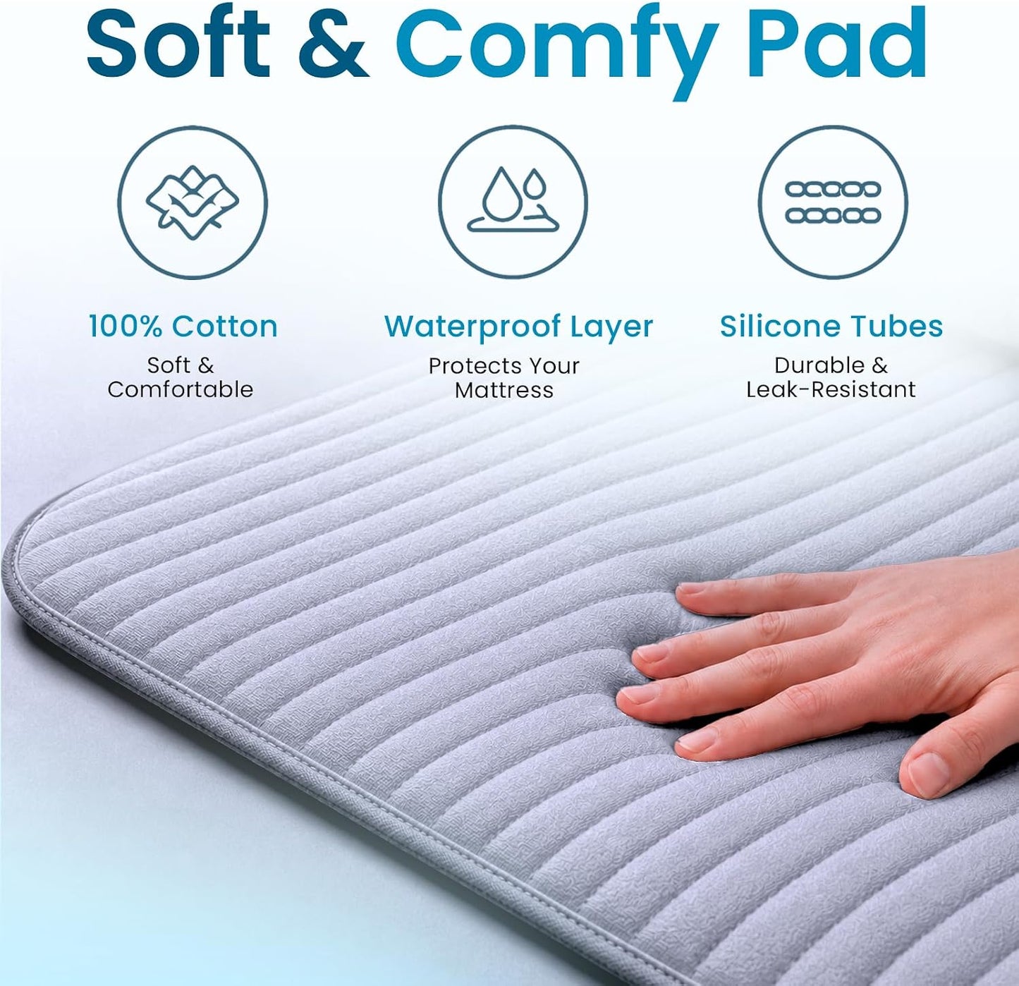 Adamson Grey Electric Cooling Mattress Pad Topper, Size 74.8" x 39.4", DEMO