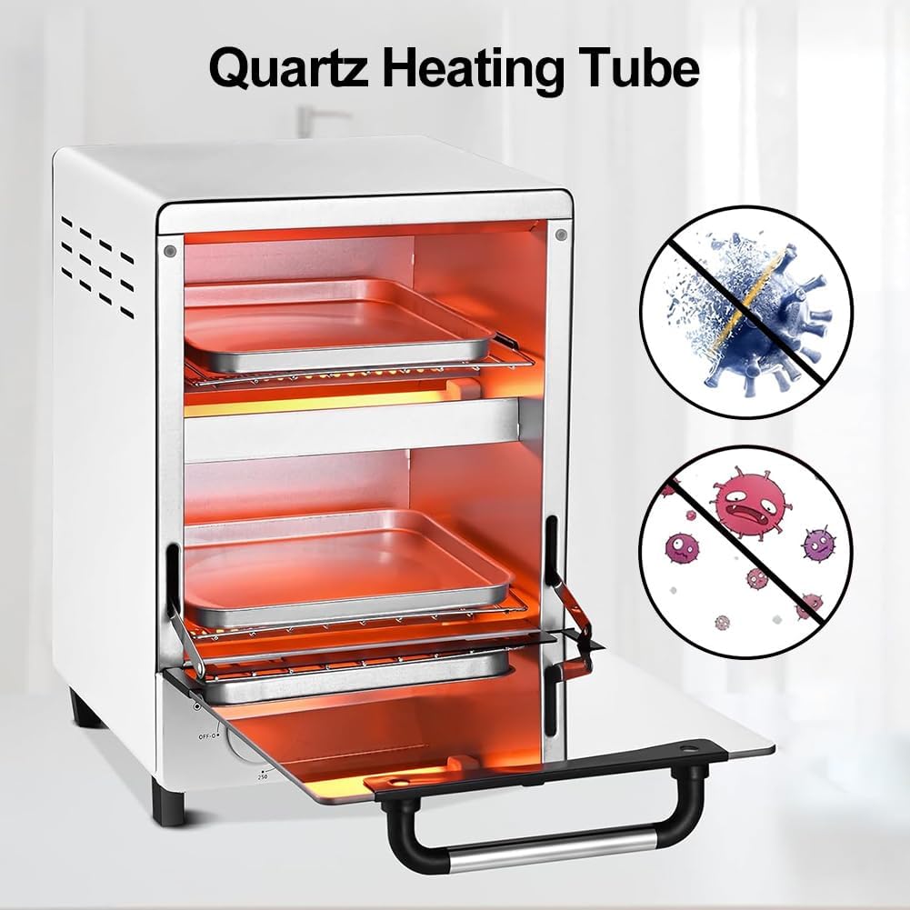 8L White Double Deck Nail Tool Sterilizer with High Temperature Cleaning DEMO