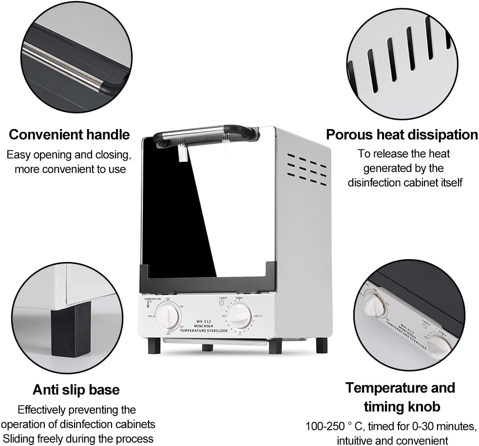 8L White Double Deck Nail Tool Sterilizer with High Temperature Cleaning DEMO