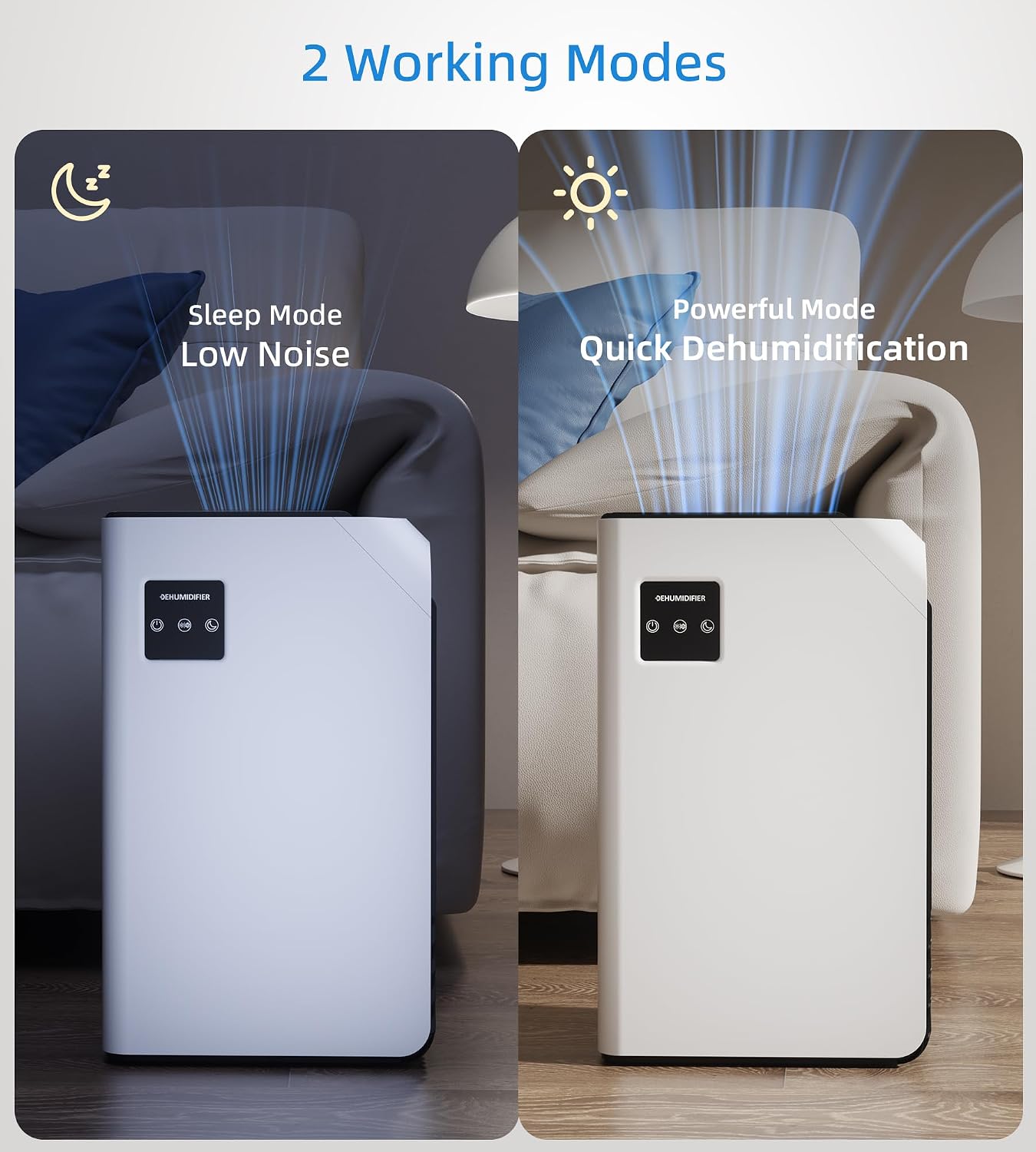 Quiet 88oz Portable Dehumidifier for Bedroom, Home, Office - White NEW