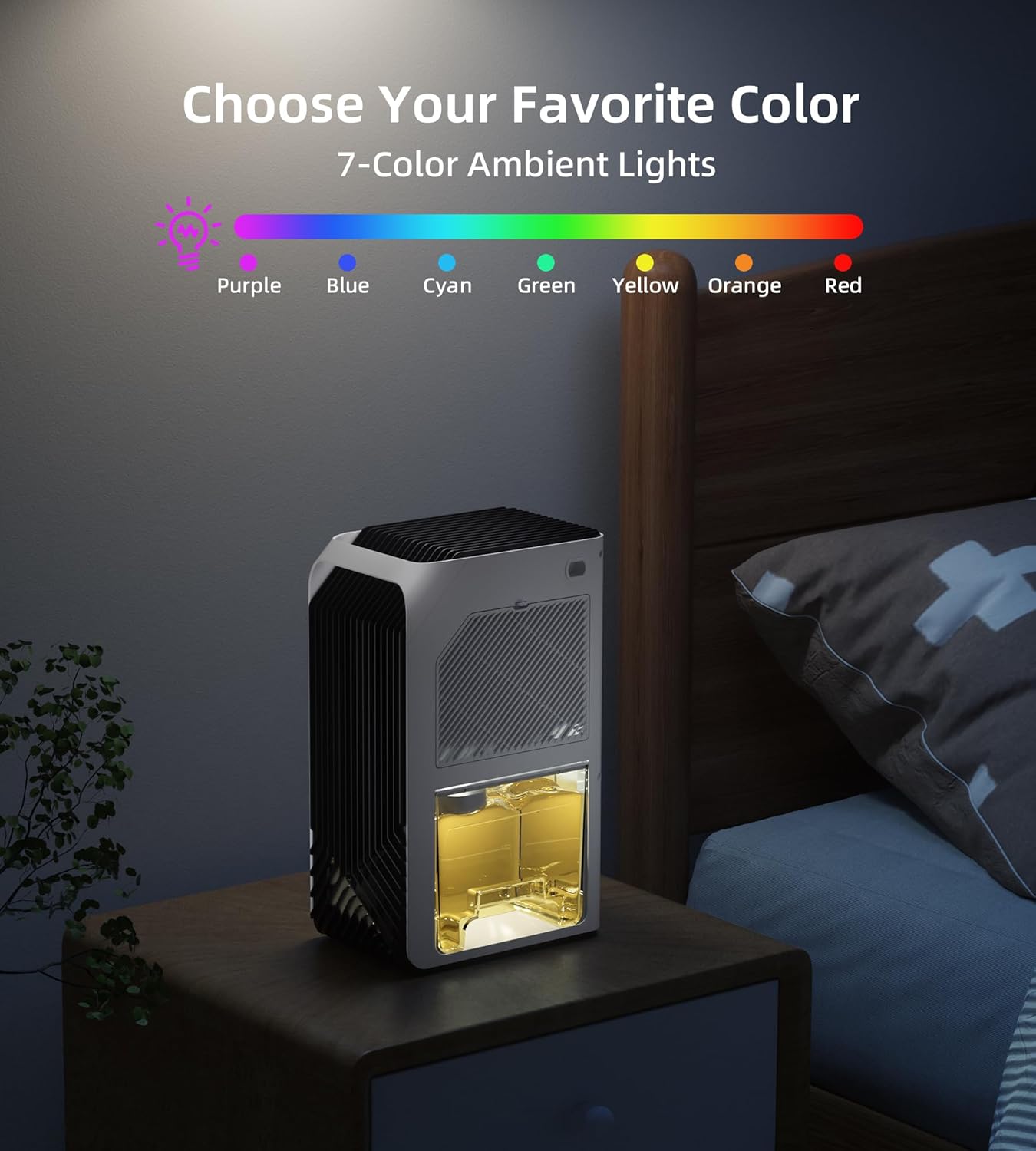 Quiet 88oz Portable Dehumidifier for Bedroom, Home, Office - White NEW