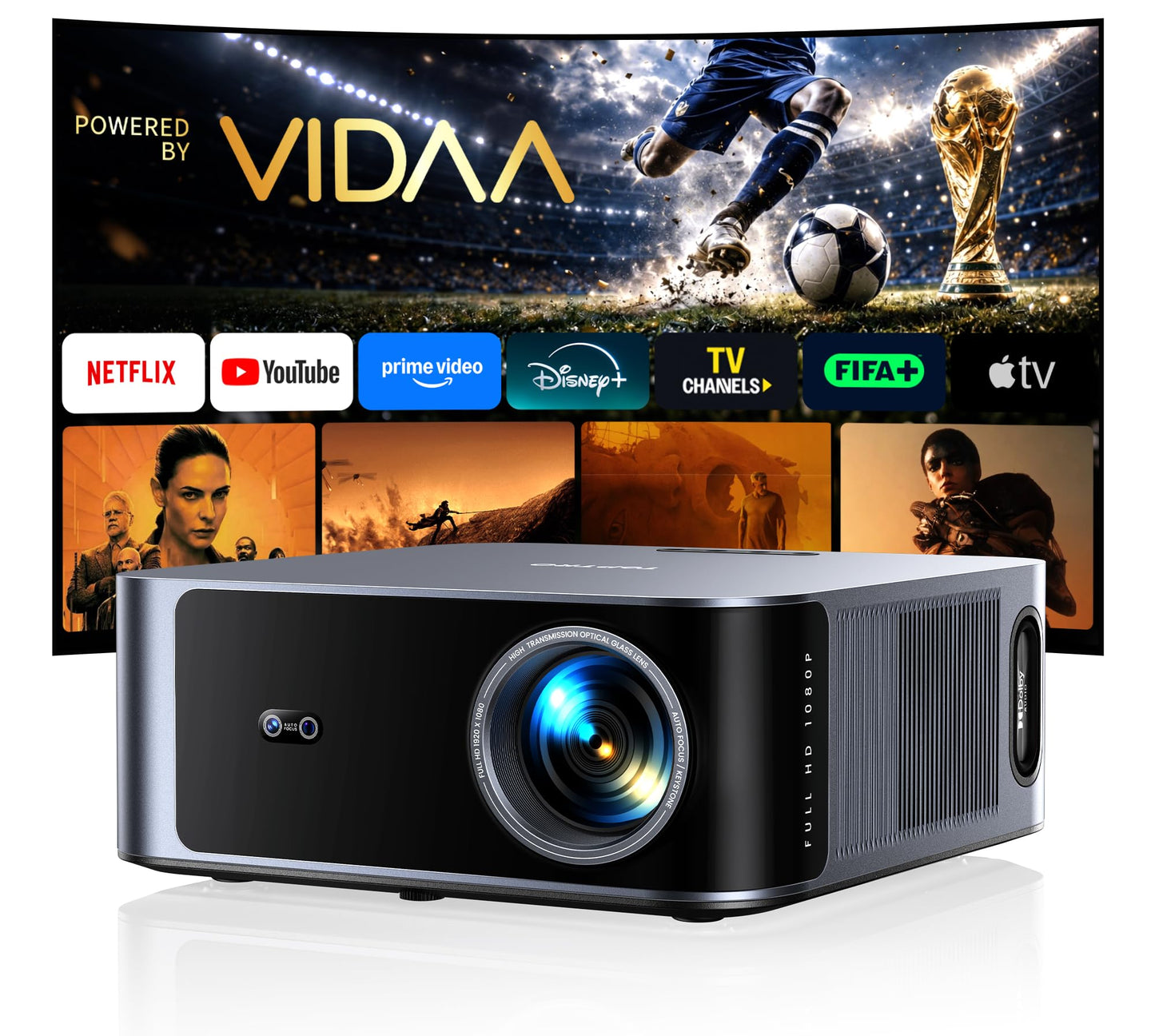 TOPTRO 4K Projectors Projector with Vidaa OS, Dolby Audio, 2200 ANSI Lumens