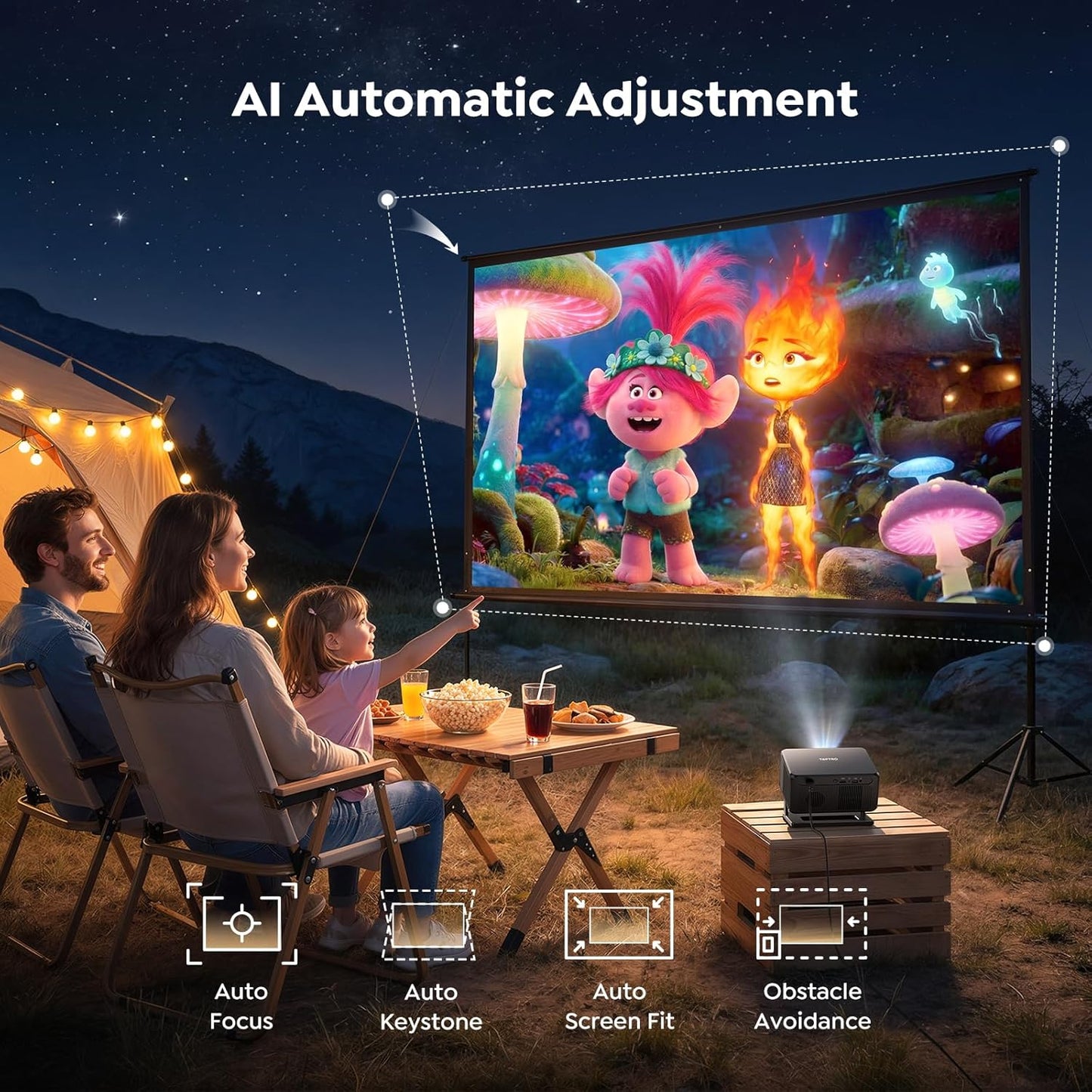 TOPTRO 4K Projectors Projector with Google TV, Netflix, Disney+ Auto Focus & 6D