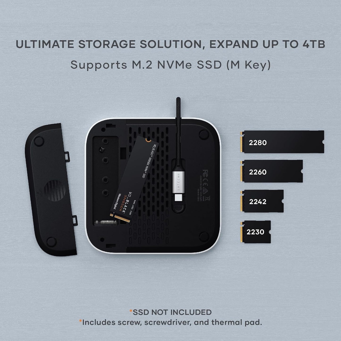 Satechi USB USB Hubs Hub & Stand with NVMe SSD Enclosure Docking Station DEMO