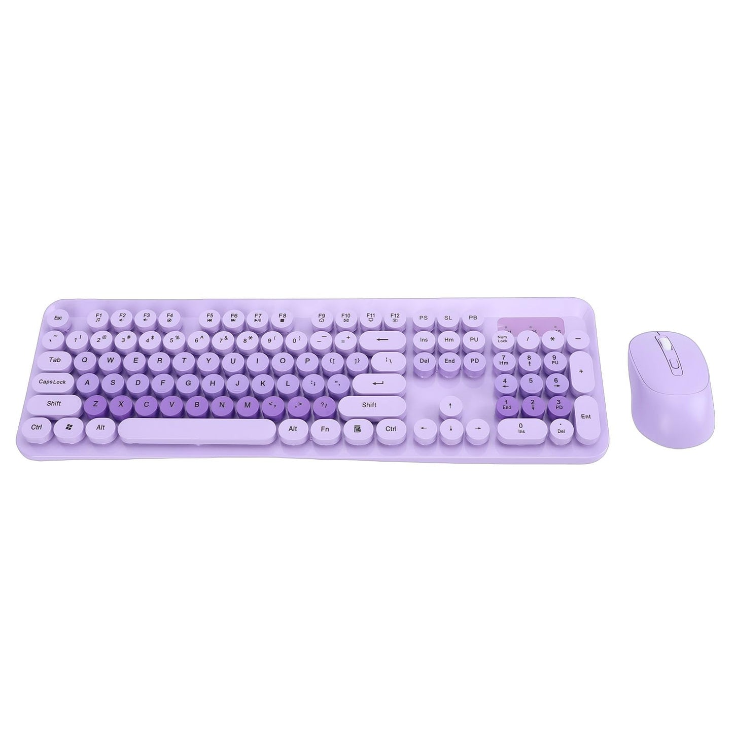 Wireless Keyboard and Mouse Combo Set Typewriter Style 104 Keys Purple Full NEW