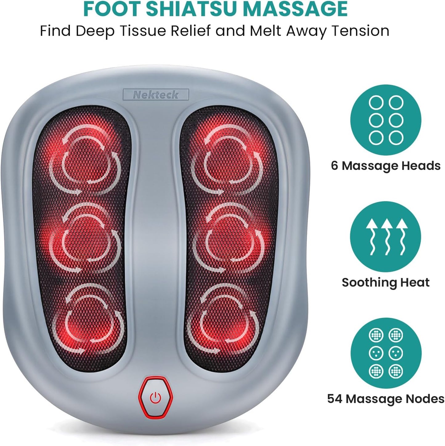 Nekteck Electric Foot Massager for Plantar Fasciitis & Pain Relief, Gray DEMO