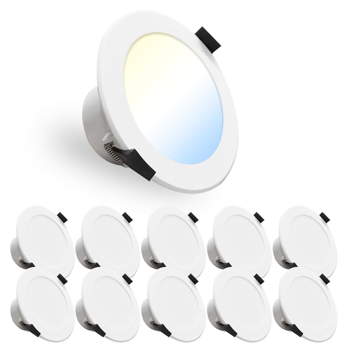 FEILEMAN 10 Pack Recessed Downlight Ceiling Lights 1000 Lumens 3 Color NEW