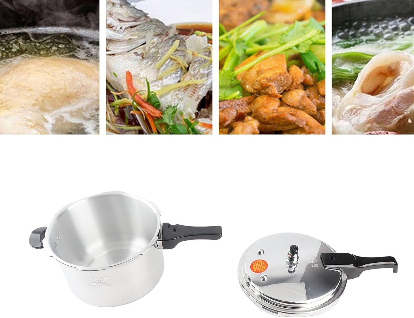 Explosion Proof Pressure Cooker, 5L Aluminum Alloy, Silver, Ideal for Home DEMO