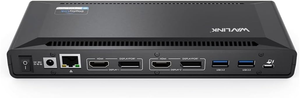 WAVLINK Dual 4K Displays Docking Station with 100W Power Delivery Charging NEW